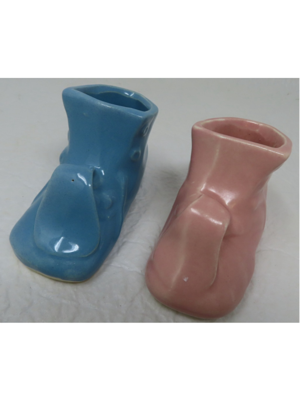 Gender Reveal Ceramic Glazed Baby Boots Planters
